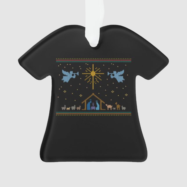 Ornamento Religioso da Natividade Feia de Natal (Frente)