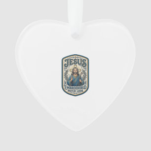 Ornamento Remendo Bordado Jesus Olhe Remendo Bordado Jesus