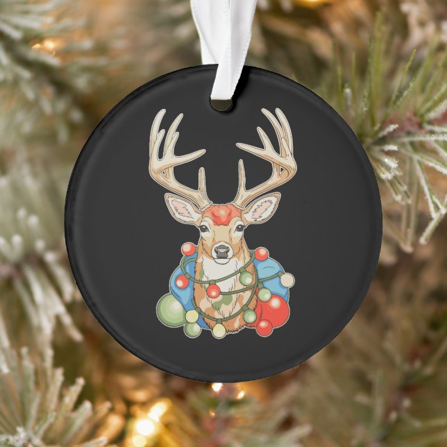 Ornamento Rena de Natal Luzes de Natal Época de Festas (Árvore)