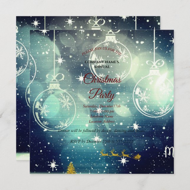 Ornamento, renas ouros e Papai Noel (Frente/Verso)