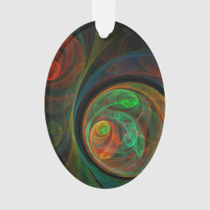 Ornamento Renascimento do Abstrato de Arte Verde Oval
