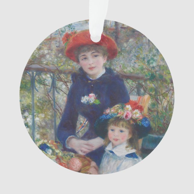 Ornamento Renoir Duas Irmãs Varanda Impressionismo Francês  (Frente)