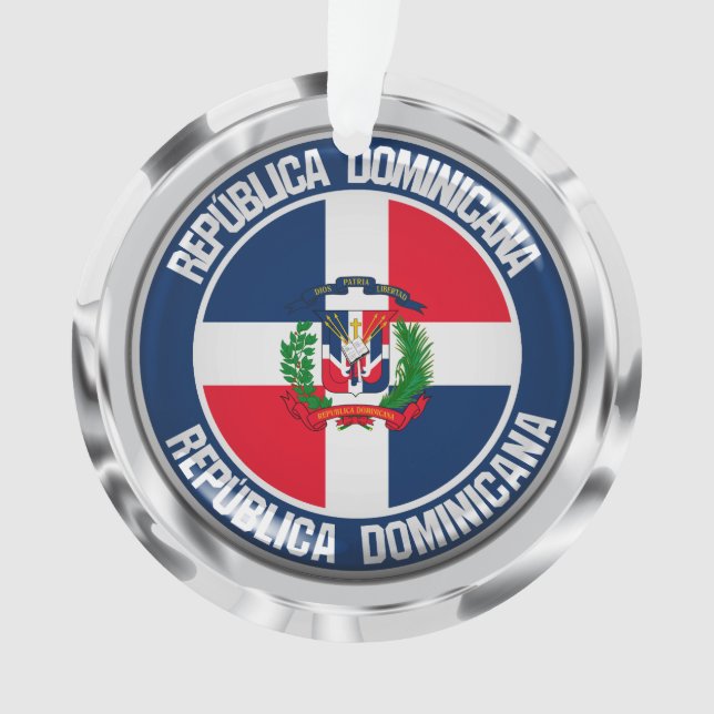 Ornamento República Dominicana Redonda Emblem (Frente)