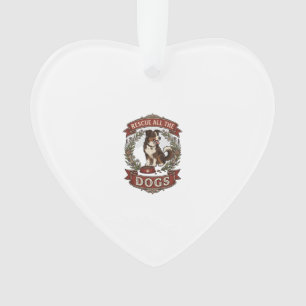 Ornamento Resgate Todos os Cães Floral Coroa Fita_1