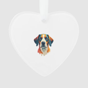 Ornamento Retrato Colorido Vintage de Cachorro em Estilo Pop