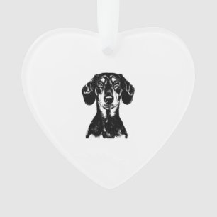 Ornamento Retrato de Dachshund Roupas Minimalistas
