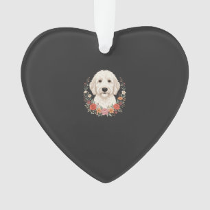Ornamento Retrato Floral de Cachorro Coroa Botânica