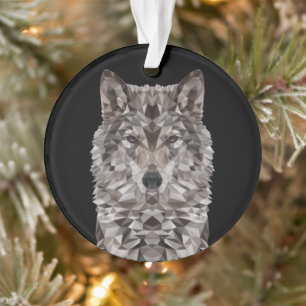 Ornamento Retrato Geométrico Lone Wolf