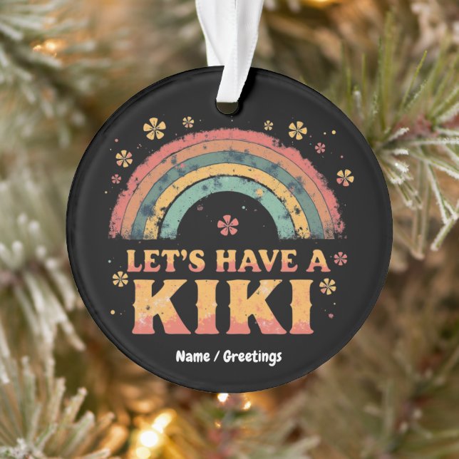 Ornamento Retrô de Gênero LGBT Trans Engraçado "Vamos tem Ki (Árvore)