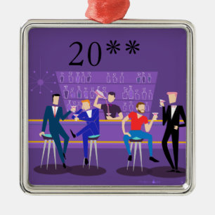 Ornamento retro do bar alegre