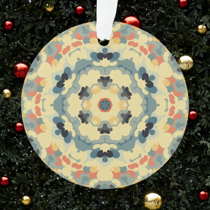 Ornamento Retro Mandala Blue Yellow e Red