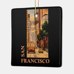 Ornamento Retro-Poster Cerâmico de São Francisco