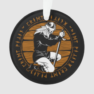 Ornamento Rezando para Viking Warrior no Natal