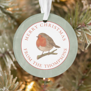 Ornamento Robin Natal Personalizado Feliz Natal