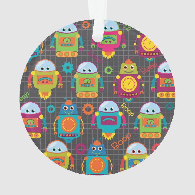 Ornamento Robô colorido dos miúdos (Verso)