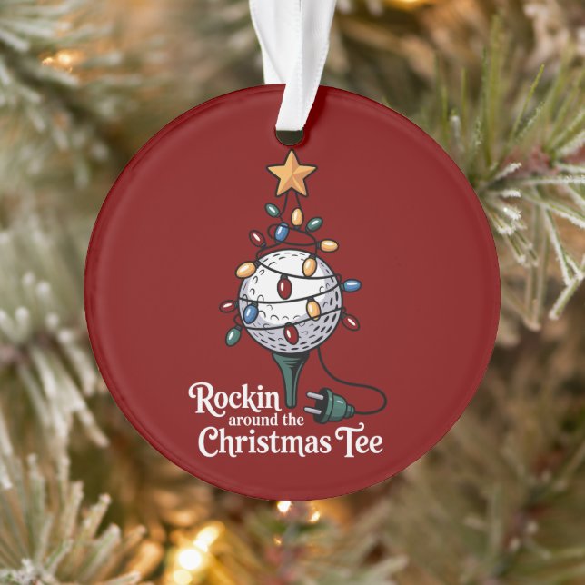 Ornamento Rockin Around The Christmas Tee Funny Golf Xmas (Árvore)