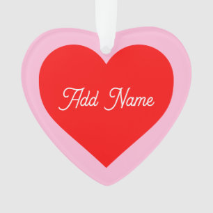 Ornamento Romântico Vermelho Pastel Rosa Personalizado