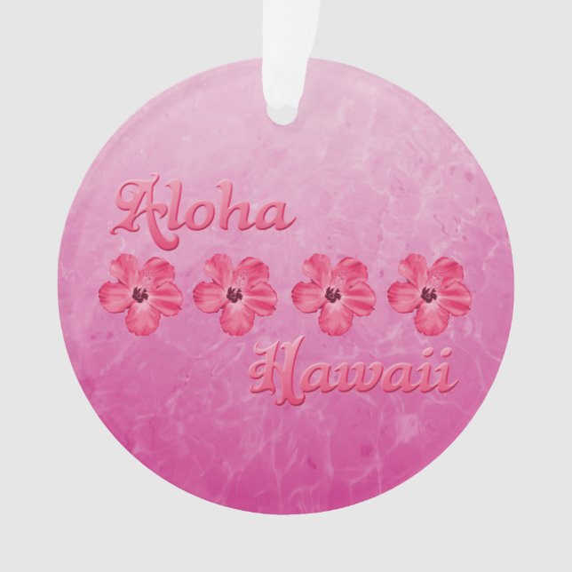 Ornamento Rosa Aloha Havaí (Frente)