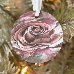 Ornamento Rosa artístico queimado de Coral e Mist do Desert