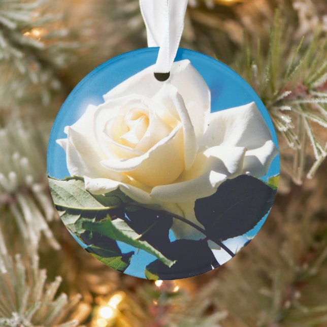 Ornamento Rosa Branca de Natal - Celebrar a Vida (Árvore)