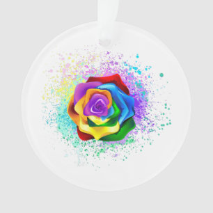 Ornamento Rosa de arco-íris colorido