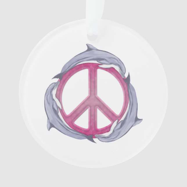 Ornamento Rosa Dolphin Peace (Frente)