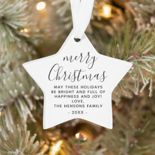 Ornamento Roteiro Minimalista de Natal Preto e Branco
