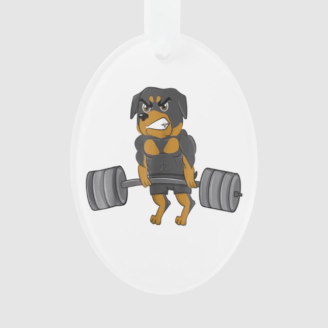 Ornamento rottweiler weightlifting bodybuilding dog gifts (Frente)