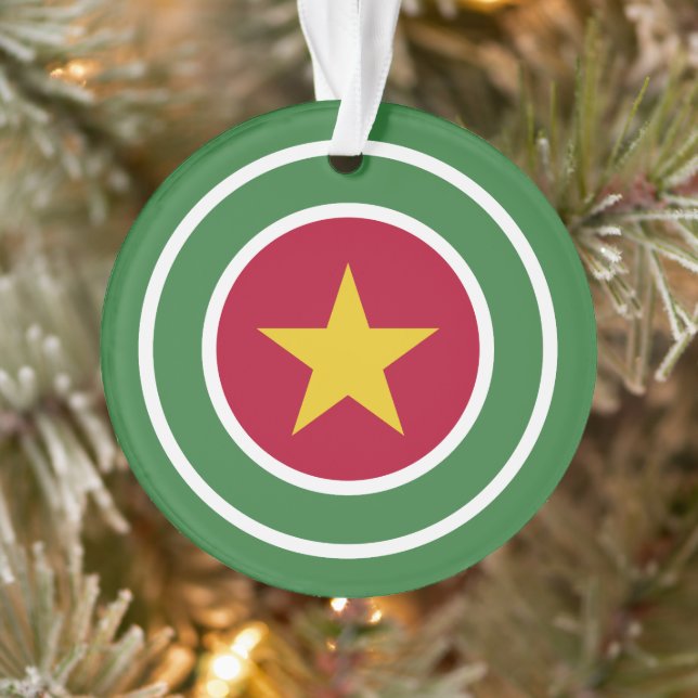 Ornamento Roundel do Sinalizador Suriname, Bandeira Ronda do (Árvore)