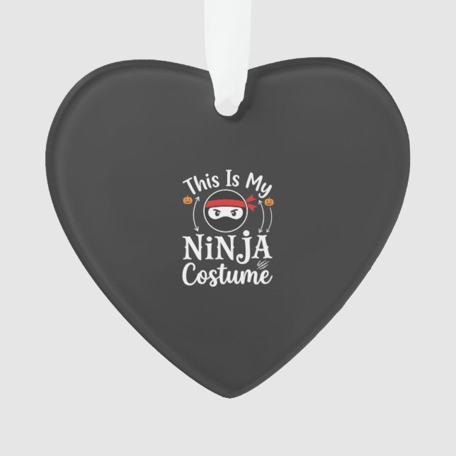 Ornamento Roupa de Ninja Engraçado Design de Halloween_1 (Frente)