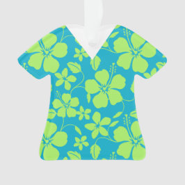 ORNAMENTO ROUPAS DE TRABALHO HULA HAWAIIANO (HIBÍSCO) TEAL L