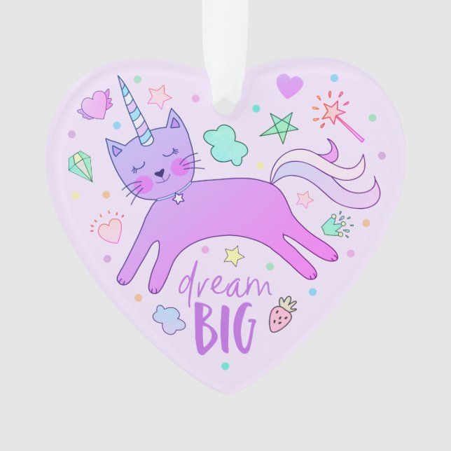 Ornamento Roxo bonito | de Caticorn | personalizado (Frente)