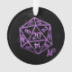 Ornamento Roxo D20 Crit AF | RPG Tabletop Role Player Dice (Frente)