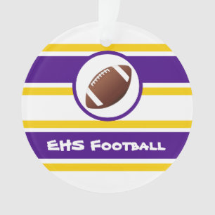 Ornamento roxo e Dourado personalizado do futebol