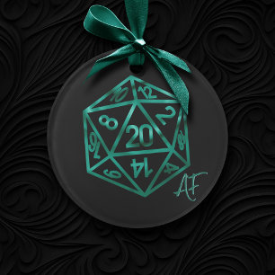 Ornamento RPG Crit AF Emerald Fantasy Tabletop Gamer Dice