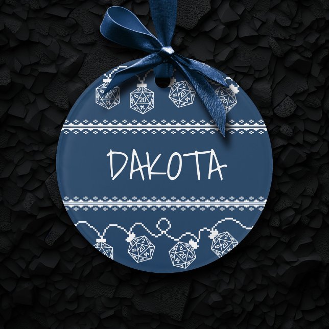 Ornamento RPG Luzes azuis | Fantasy Tabletop Gamer Dice (Criador carregado)