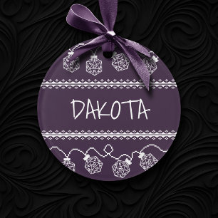 Ornamento RPG Luzes roxas Fantasy Tabletop Gamer Dice