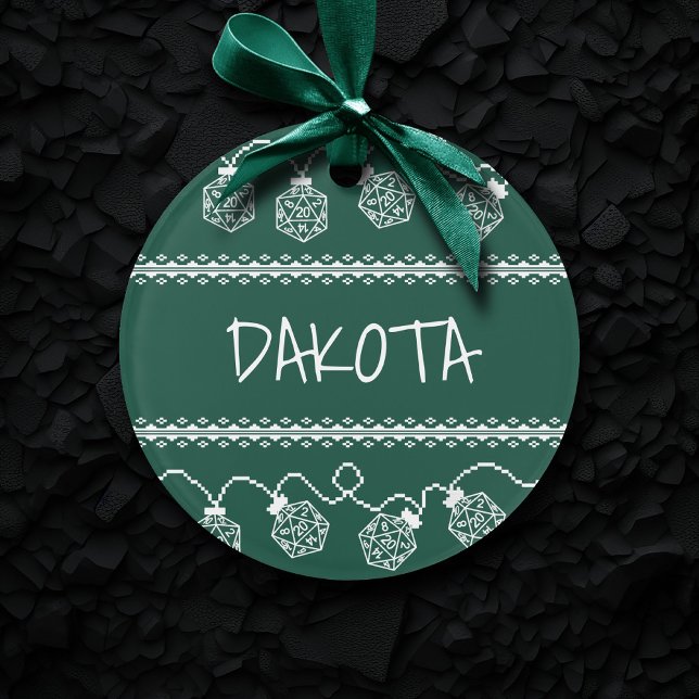 Ornamento RPG Luzes verdes | Fantasy Tabletop Gamer Dice (Criador carregado)