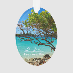 Ornamento Rua, John Cinnamon Bay Beach Oval Ornament