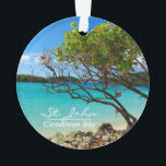 Ornamento Rua. John Cinnamon Bay Beach Round Ornament<br><div class="desc">Linda Rua John Island, Cinnamon Bay Beach, ornamento redondo! Este adorável ornamento tropical de acrílico de dupla face apresenta uma vista impressionante de Ruas. A popular praia Cinnamon Bay de John USVI! Este ornamento vem em diferentes formas também! É uma maravilhosa adição à sua coleção de ornamentos, e um presente...</div>