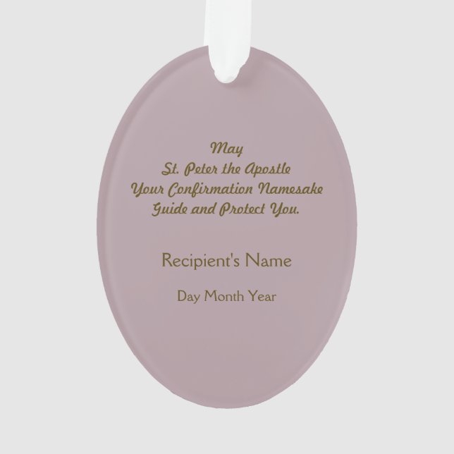 Ornamento Rua. Peter (PM 07) Acrílico (Verso)