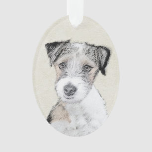 Ornamento Russell Terrier Rough Painting - Arte Original de