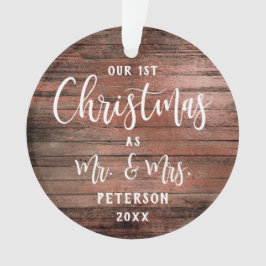 Ornamento Rustic deu o nosso primeiro Natal como Sr. e Sra. 