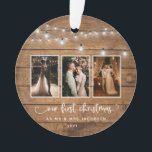 Ornamento Rustic Primeiro Natal Sr. Photo Collage Lights<br><div class="desc">O Primeiro Natal Russo Sr. Photo Collage lança o ornamento cerâmico da Sra. Photo Collage - Que maneira adorável de se lembrar do seu primeiro Natal como Sr. e Sra. Você se lembrará desta época especial a cada ano quando você decorar sua árvore de Natal. O ornamento faria um presente...</div>