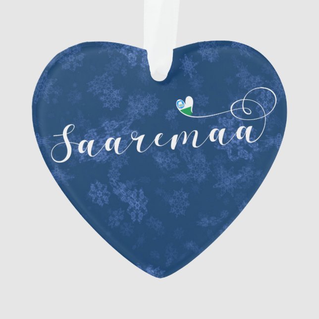 Ornamento Saaremaa Flag Heart, Estônia (Verso)