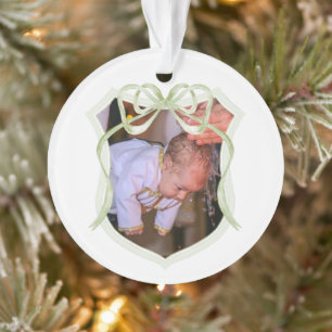Ornamento Sage Green Arco Crest Baptism Foto