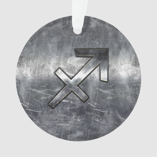 Ornamento Sagitário Zodiac Silver em Aço Vestido (Frente)
