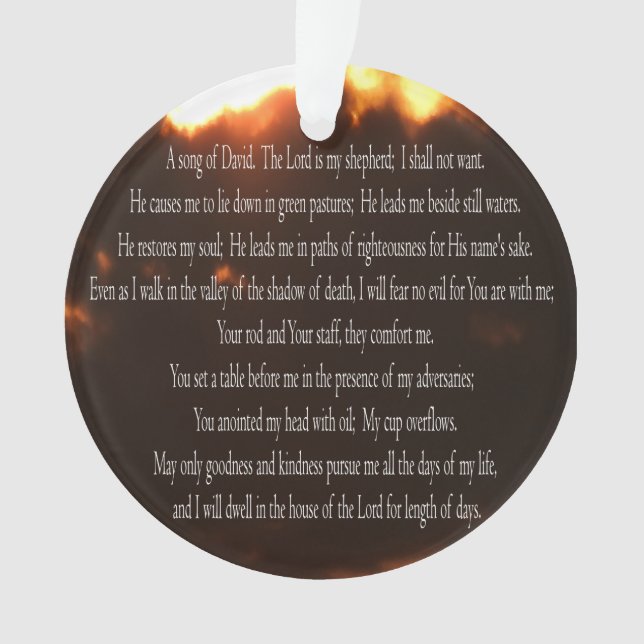 Ornamento Salm 23, Song for David, Fire Sky, Ornament (Frente)