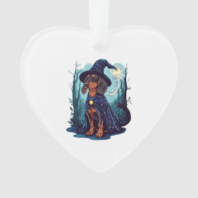 Ornamento Salsicha Mágica Wizard � Dachshund Mágico (Frente)
