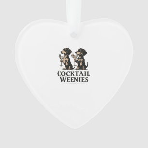 Ornamento Salsichas de Coquetel Cachorro Dachshund Engraçado